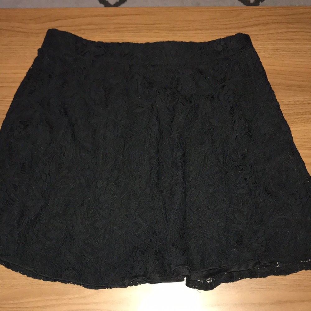Black lace skater skirt